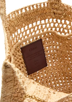 Summer Banana logo raffia tote