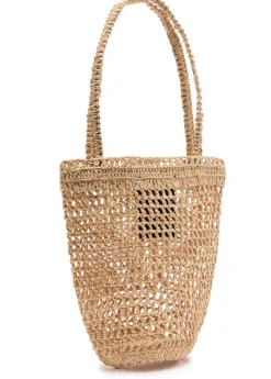 Summer Banana logo raffia tote