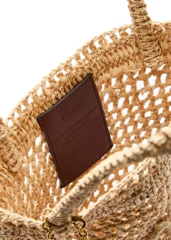Summer Banana logo raffia tote