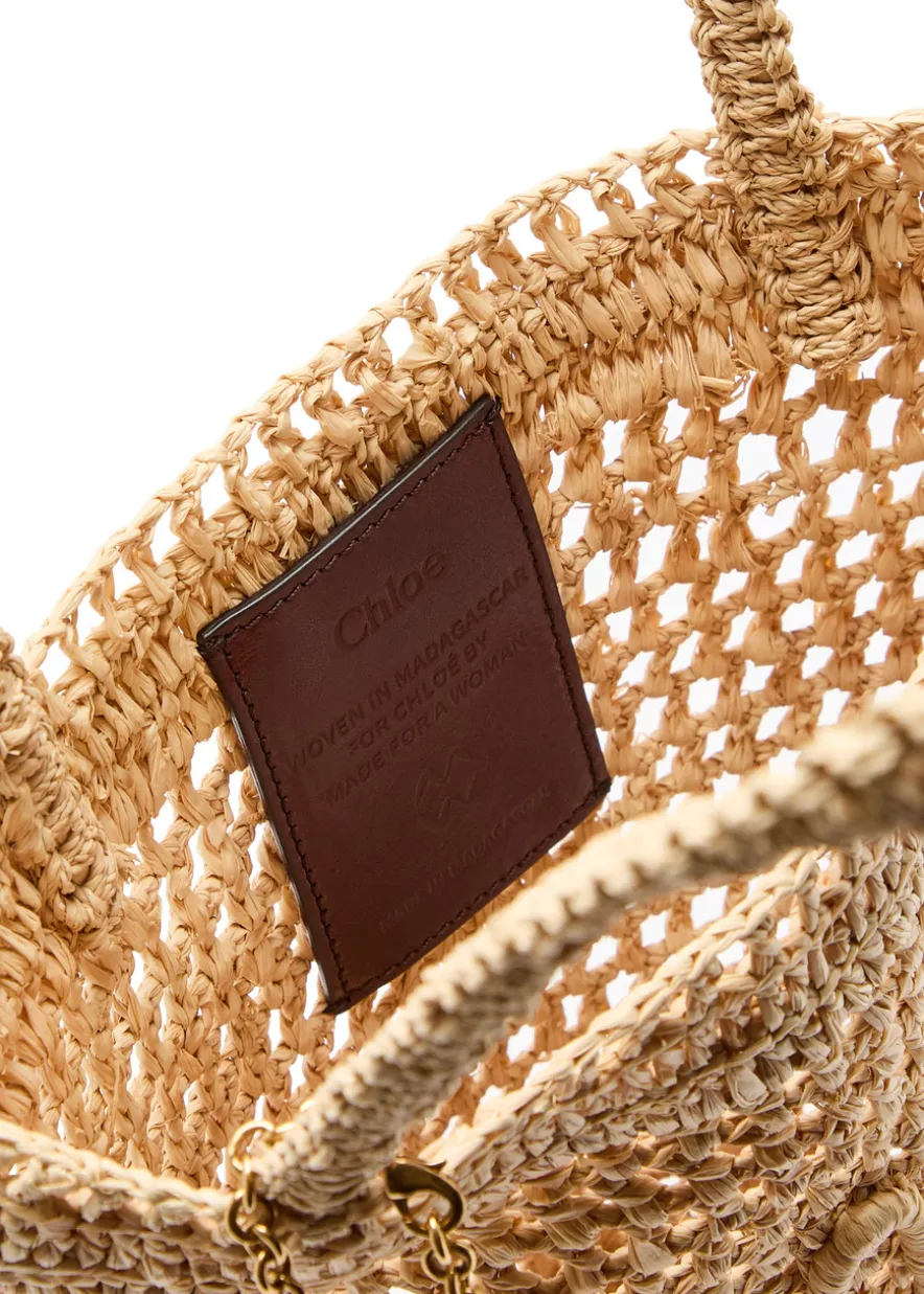 Summer Banana logo raffia tote