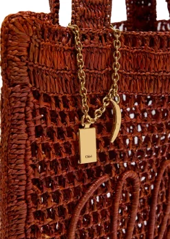 Summer Banana logo raffia tote