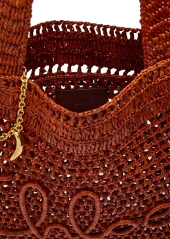 Summer Banana logo raffia tote