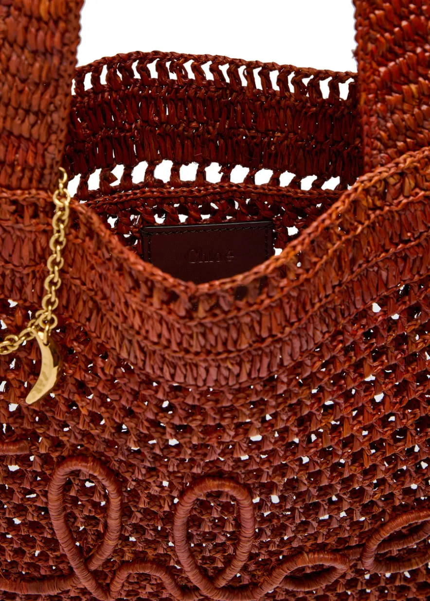 Summer Banana logo raffia tote