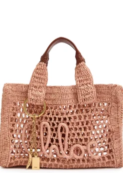 Summer Banana mini leather and raffia tote