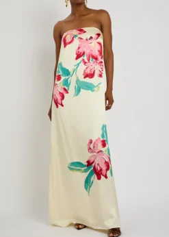 Sunblush Bloom floral-print silk maxi dress