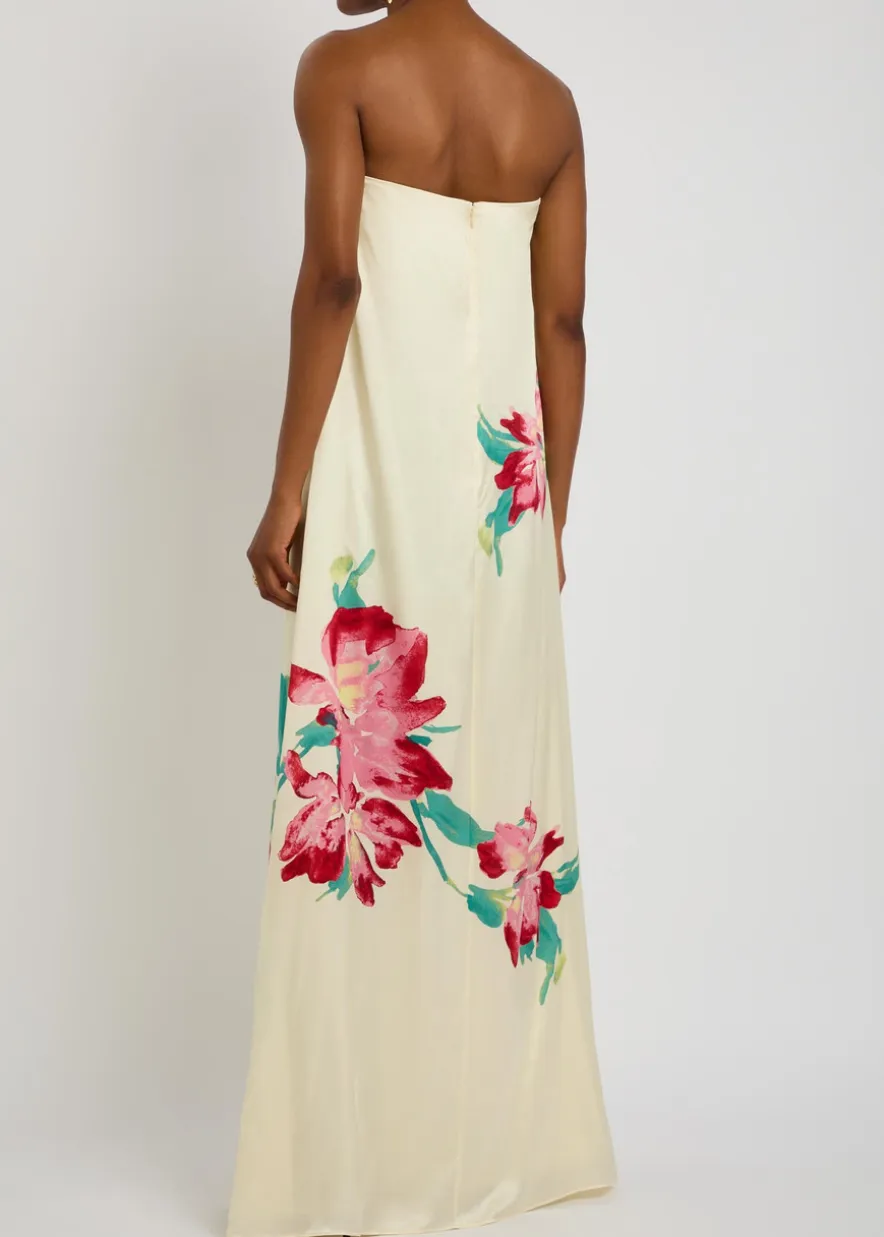 Sunblush Bloom floral-print silk maxi dress