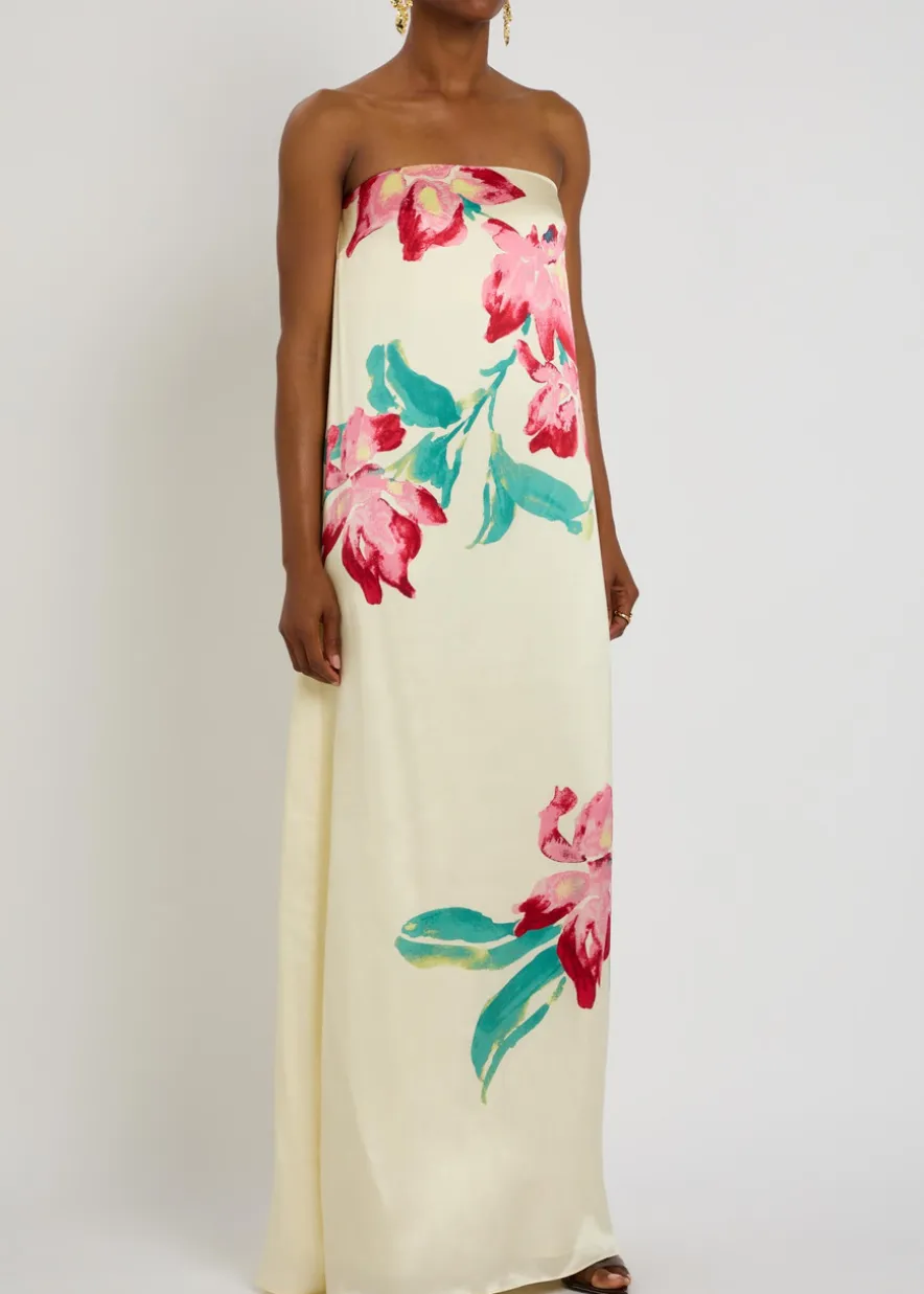 Sunblush Bloom floral-print silk maxi dress