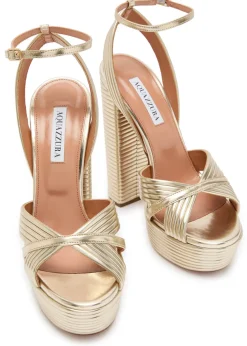 Sundance 140 metallic leather platform sandals
