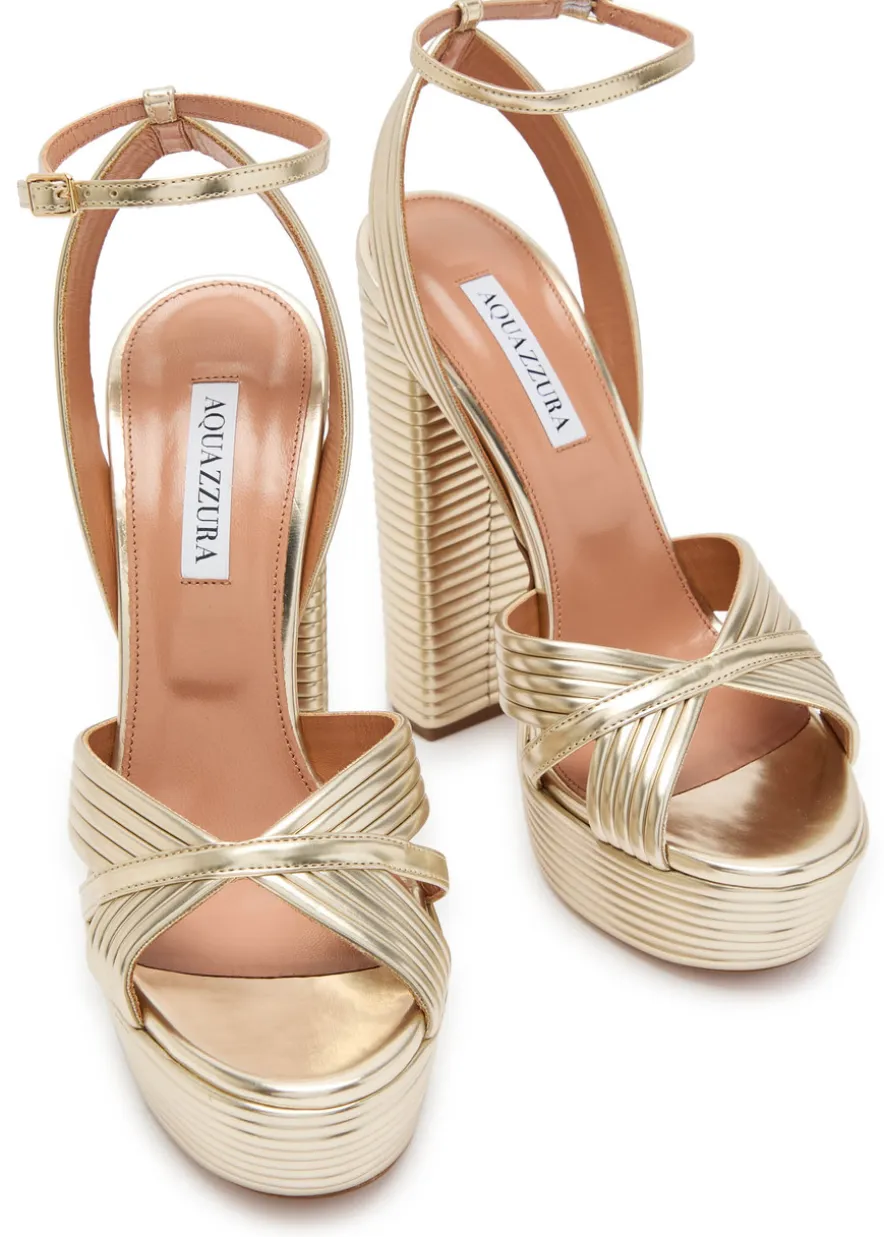 Sundance 140 metallic leather platform sandals