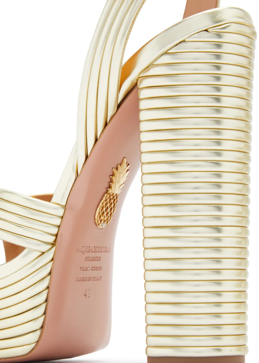 Sundance 140 metallic leather platform sandals