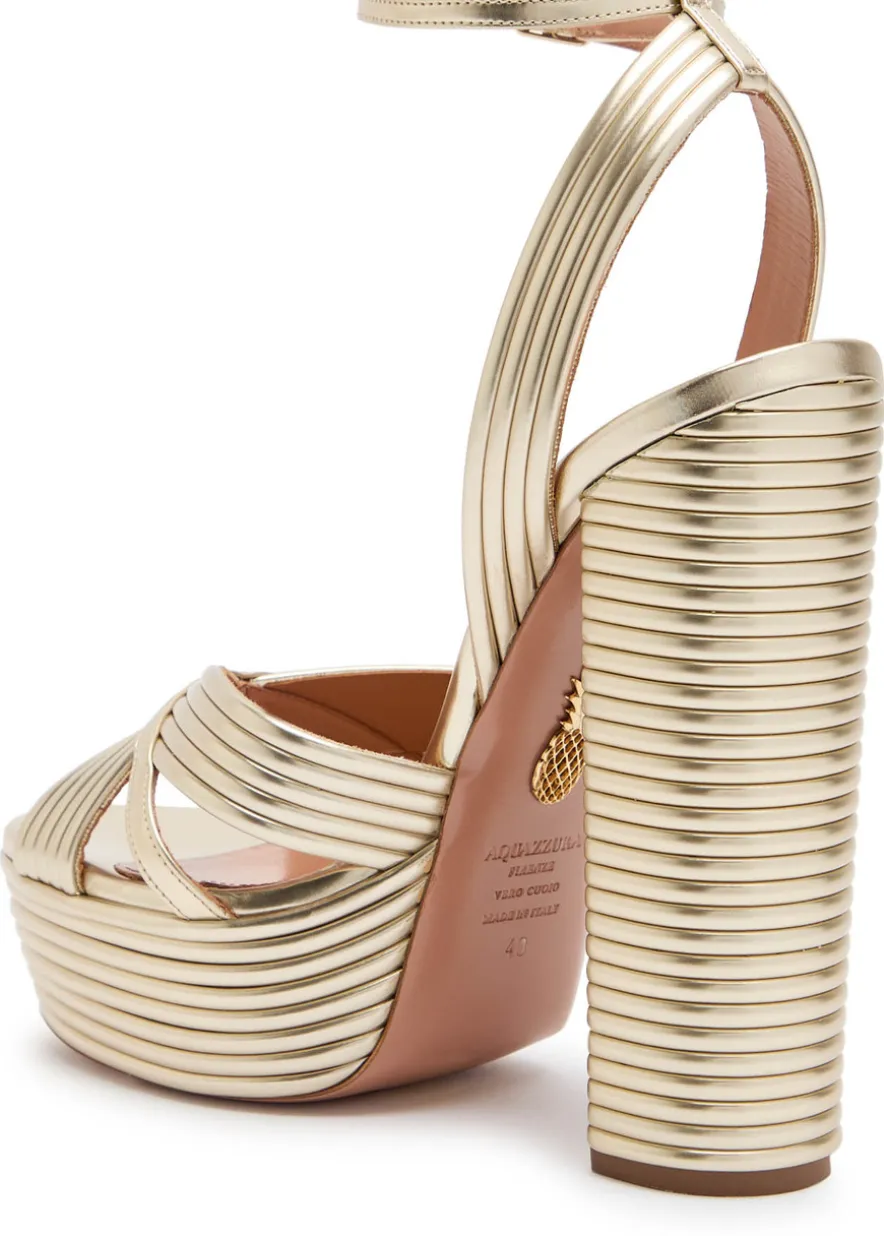 Sundance 140 metallic leather platform sandals