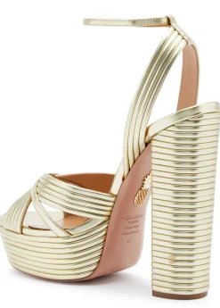 Sundance 140 metallic leather platform sandals