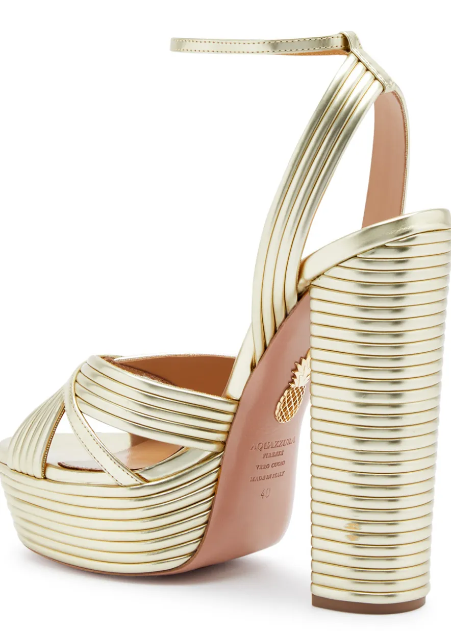 Sundance 140 metallic leather platform sandals