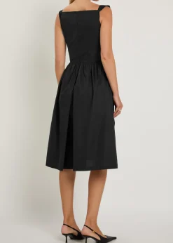 Sunday logo-embroidered cotton-poplin midi dress