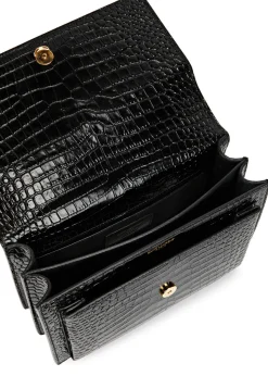 Sunset crocodile-effect shoulder bag