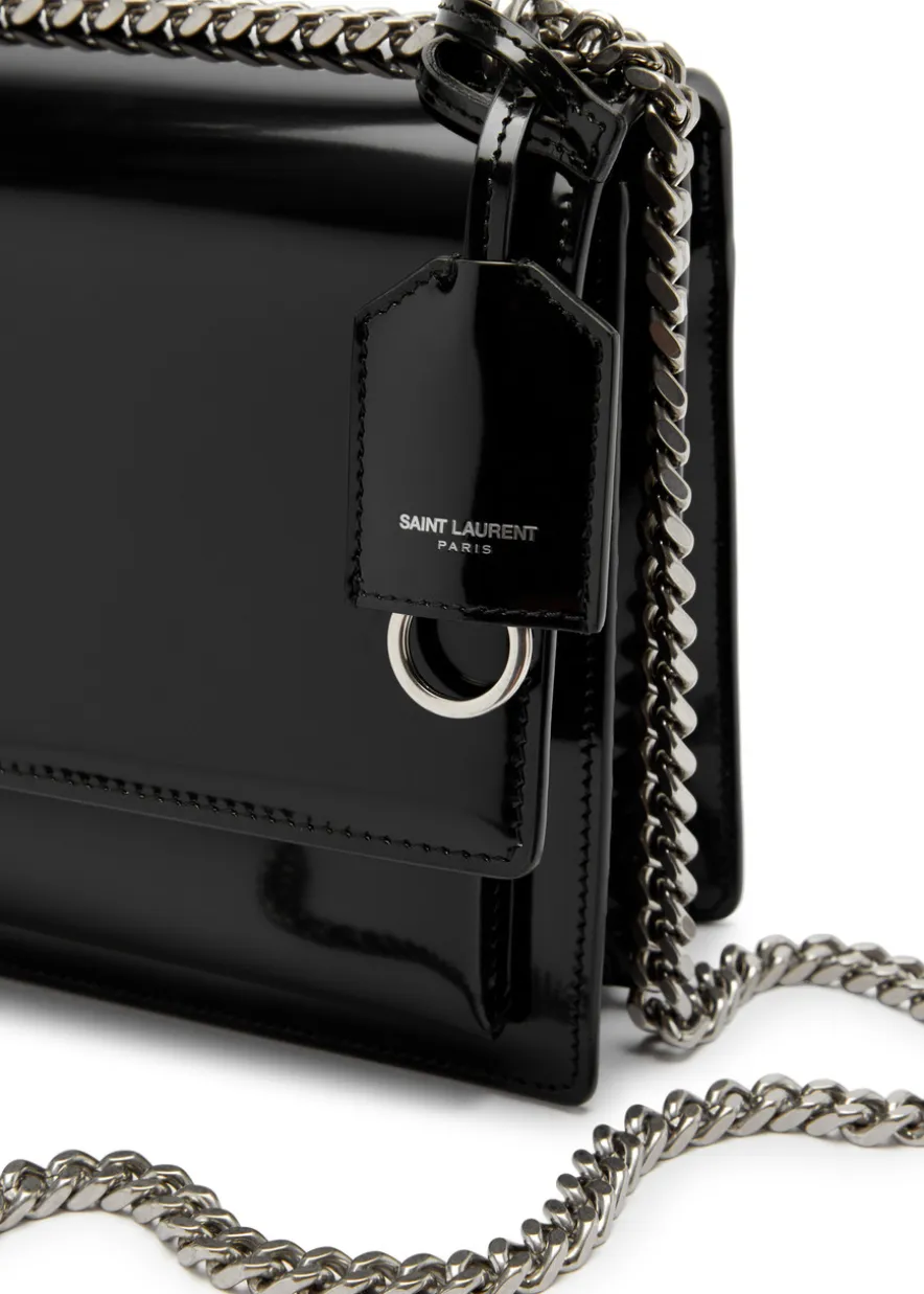 Sunset medium patent leather shoulder bag