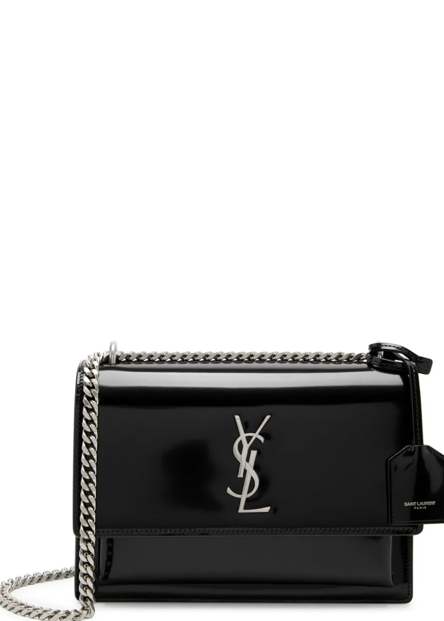 Sunset medium patent leather shoulder bag