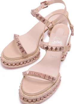 Superaclou 85 spike-embellished leather platform heels