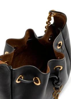 Supple logo leather bucket bag