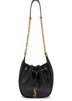 Supple logo leather bucket bag