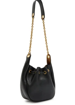 Supple logo leather bucket bag