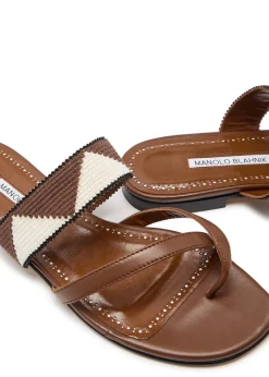 Susastra 10 cross-over wool and leather sandals