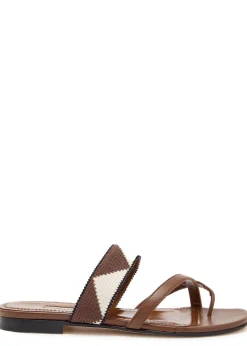 Susastra 10 cross-over wool and leather sandals