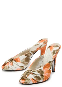 Suzie 110 floral peep-toe mules
