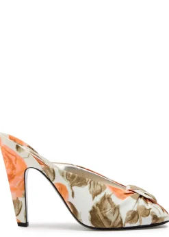 Suzie 110 floral peep-toe mules