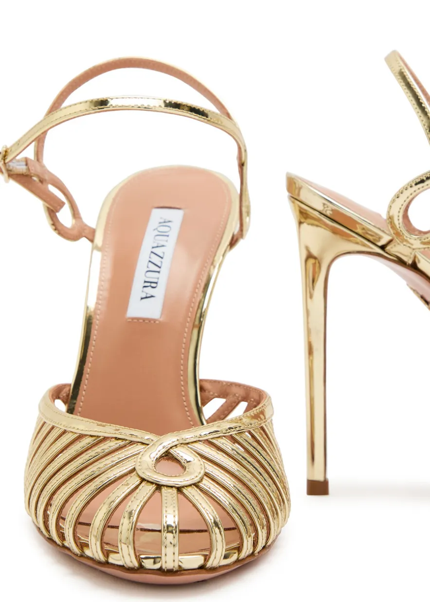 Sweet Surrender 105 metallic leather pumps