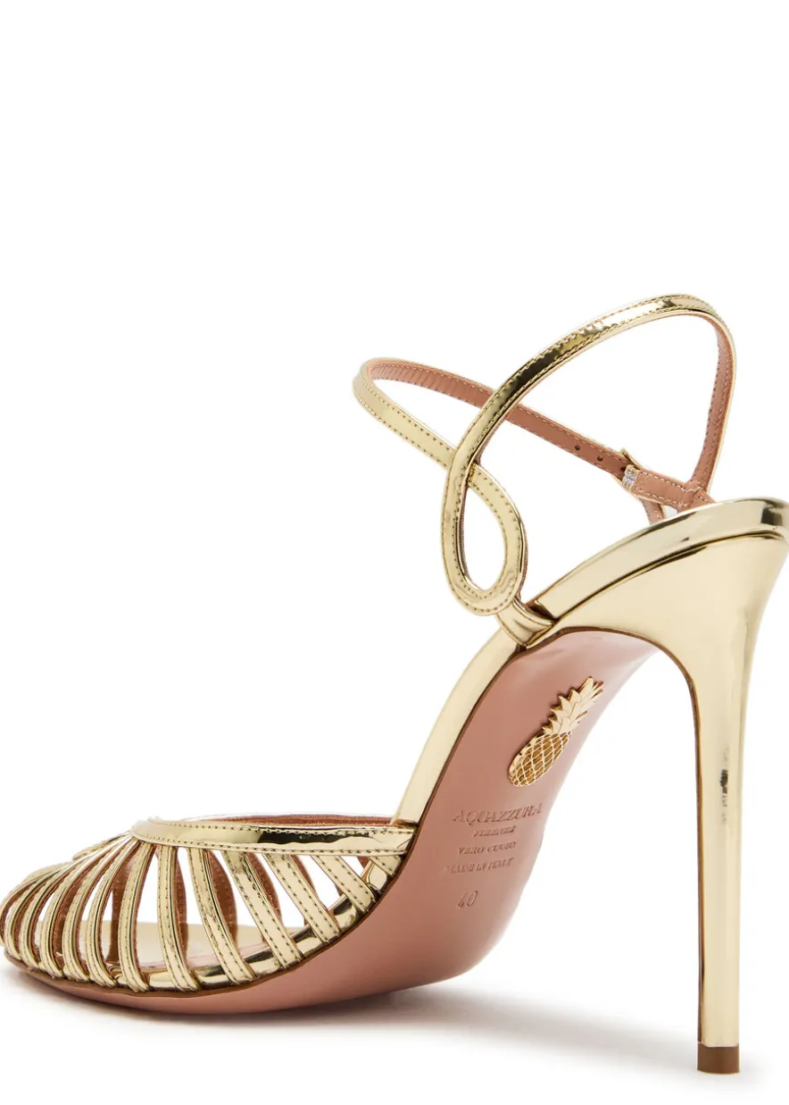 Sweet Surrender 105 metallic leather pumps