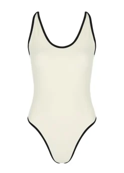 Swim II piped-trim swimsuit