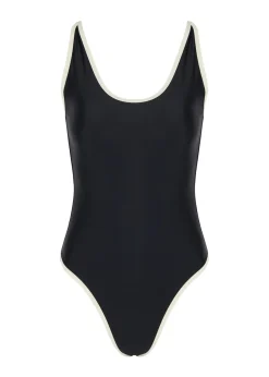 Swim II piped-trim swimsuit