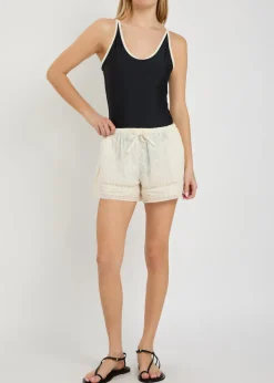 Swim II piped-trim swimsuit