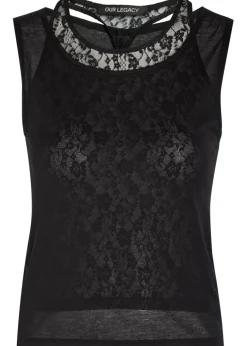Swim layered-effect cotton-blend tank