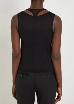 Swim layered-effect cotton-blend tank