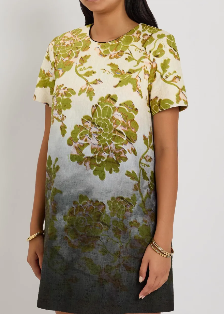 Swing floral-print woven mini dress