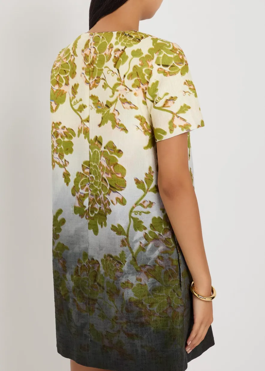 Swing floral-print woven mini dress