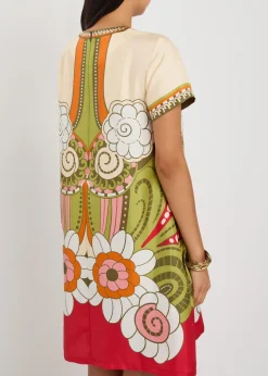 Swing printed silk mini dress