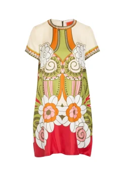 Swing printed silk mini dress