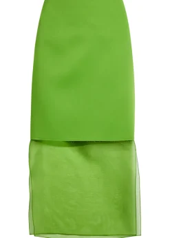 Sybil layered effect satin skirt