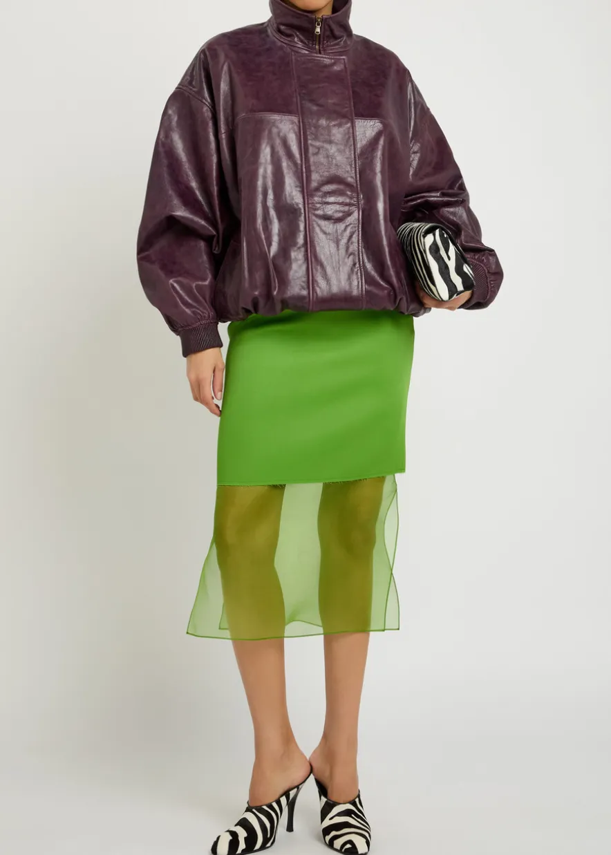 Sybil layered effect satin skirt