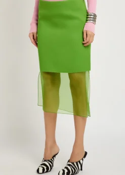 Sybil layered effect satin skirt