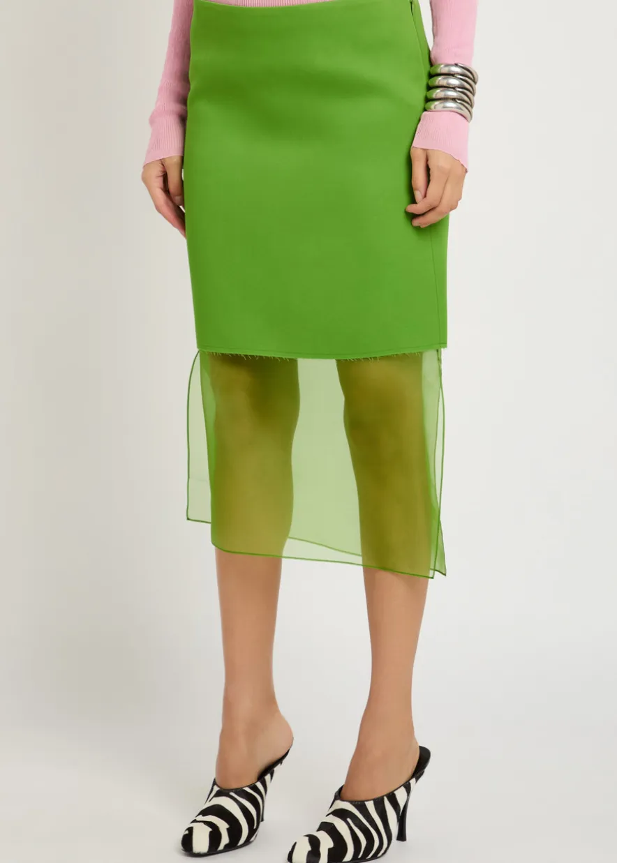 Sybil layered effect satin skirt