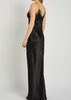 Sylas lace-trim silk maxi slip dress