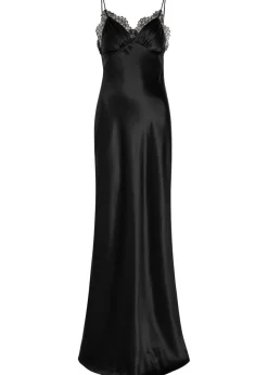 Sylas lace-trim silk maxi slip dress