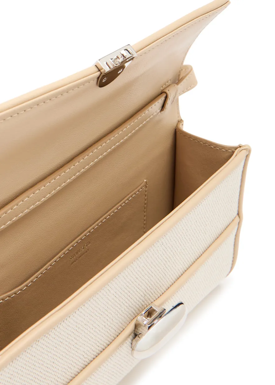 Symmetry canvas and leather mini bag