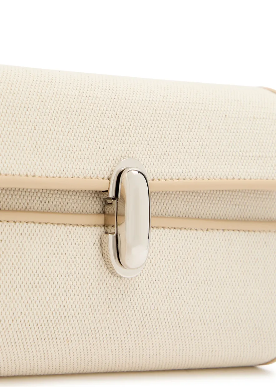 Symmetry canvas and leather mini bag