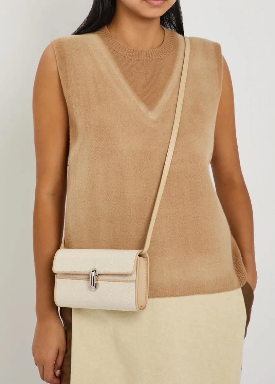 Symmetry canvas and leather mini bag