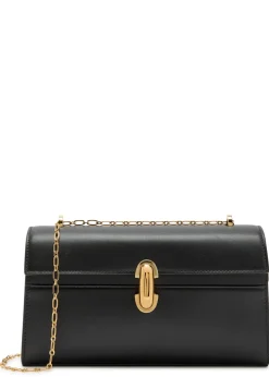 Symmetry chain leather pochette